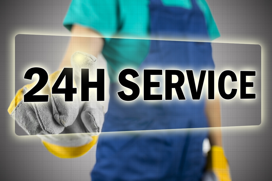 24 Hour Service sign